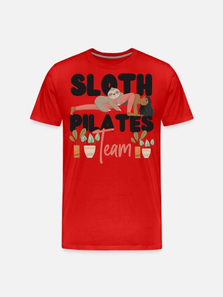 Pilates Instructor Teacher Sloth - Men's Premium Organic T-Shirt - red