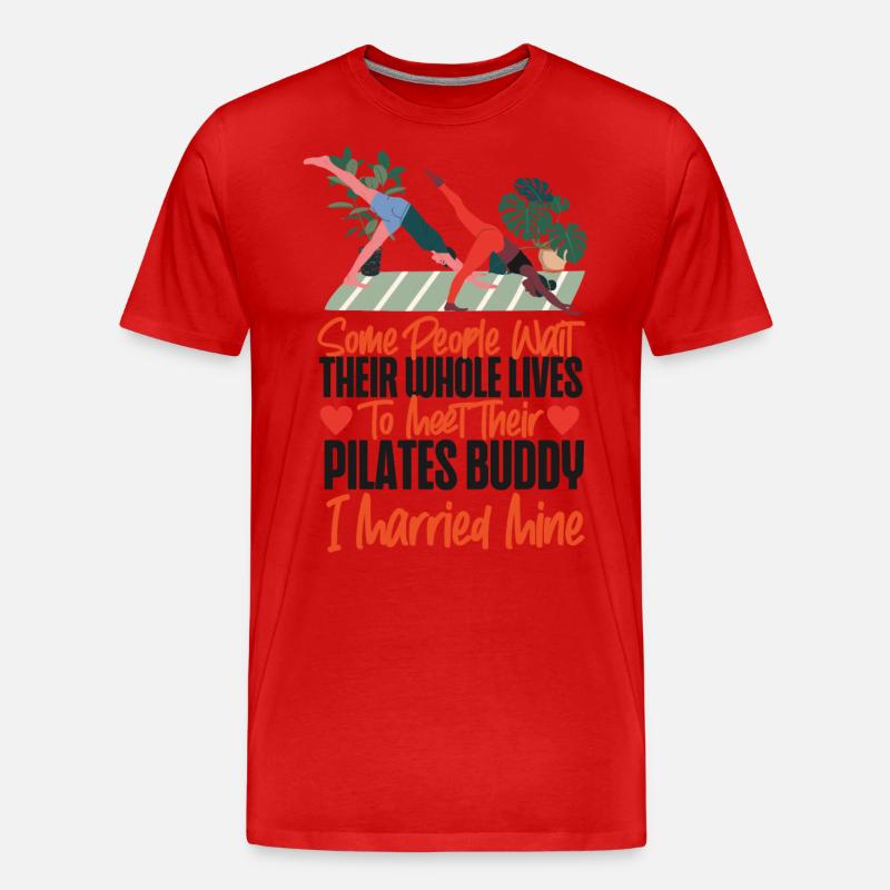 Pilates Instructor Teacher Husband - Männer Premium Bio T-Shirt - Rot