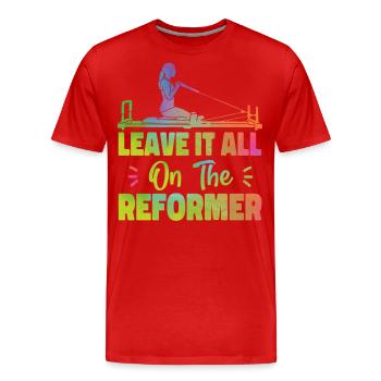 Pilates Instructor Teacher - Männer Premium Bio T-Shirt - Rot - Vorne - Damien (186cm)