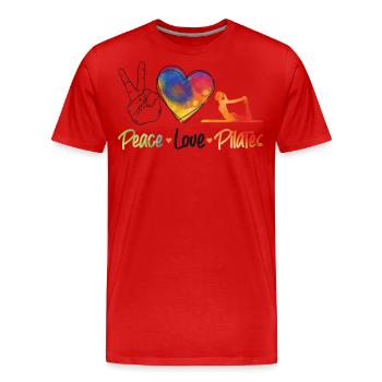 Pilates Instructor Teacher - Männer Premium Bio T-Shirt - Rot - Vorne - Damien (186cm)