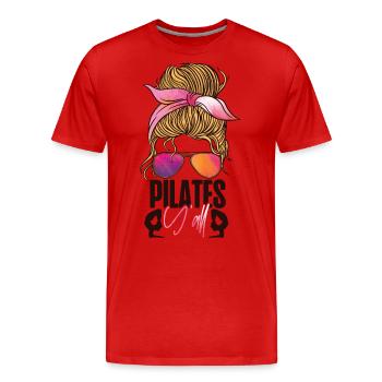 Pilates Instructor Teacher - Männer Premium Bio T-Shirt - Rot - Vorne - Damien (186cm)
