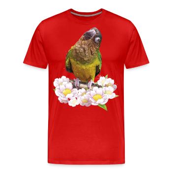 La perruche Dirtyface - T-shirt bio Premium Homme - rouge - Devant - Damien (186cm)