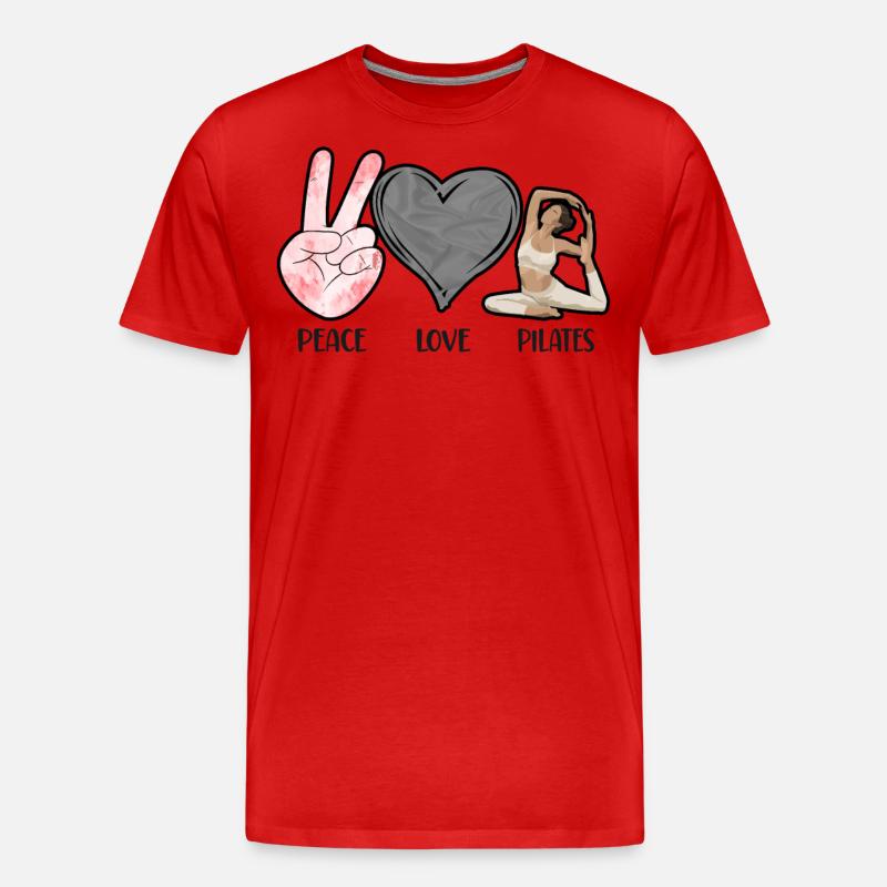 Pilates Instructor Teacher Peace - Männer Premium Bio T-Shirt - Rot