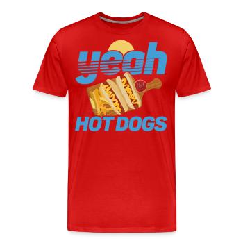 Hot Dog Adult yes! Hot Dogs - Men's Premium Organic T-Shirt - red - Front - Damien (186cm)