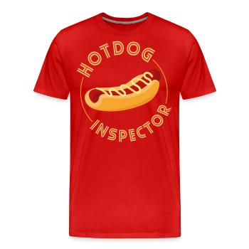 Hot Dog Adult Hot Dog Inspector - Männer Premium Bio T-Shirt - Rot - Vorne - Damien (186cm)