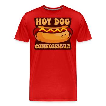 Hot Dog Adult Hot Dog Connoisseur - Männer Premium Bio T-Shirt - Rot - Vorne - Damien (186cm)