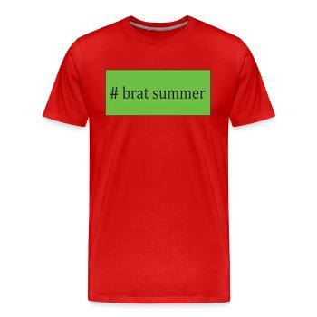 # brat summer - Männer Premium Bio T-Shirt - Rot - Vorne - Damien (186cm)
