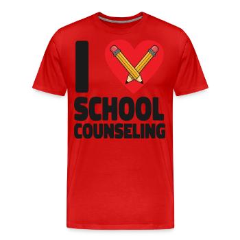 School Counselor Heart I (Heart) - Männer Premium Bio T-Shirt - Rot - Vorne - Damien (186cm)