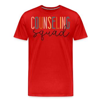 Équipe de conseil des conseillers scolaires - T-shirt bio Premium Homme - rouge - Devant - Damien (186cm)