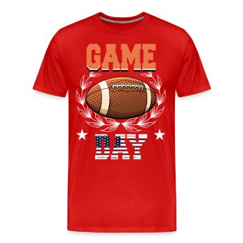 Game Day American Football - Männer Premium Bio T-Shirt - Rot - Vorne - Damien (186cm)