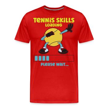 Funny Tennis Player Racket Tennis - Men's Premium Organic T-Shirt - red - Front - Damien (186cm)