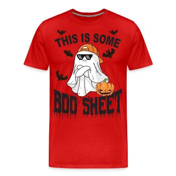 Halloween Geist - Männer Premium Bio T-Shirt - Rot - Vorne - Damien (186cm)