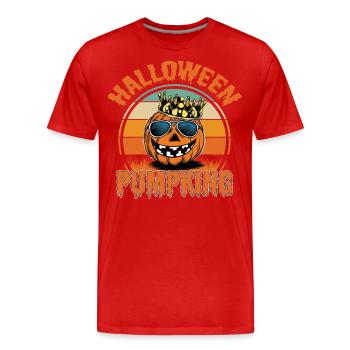 Citrouille d’HalloweenRoi - T-shirt bio Premium Homme - rouge - Devant - Damien (186cm)