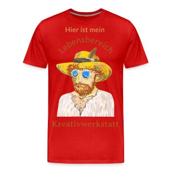 C’est mon domaine de vie : l’atelier créatif - T-shirt bio Premium Homme - rouge - Devant - Damien (186cm)