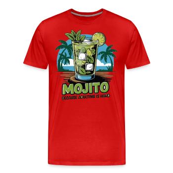 Mojito – Le Sauveur des parents - T-shirt bio Premium Homme - rouge - Devant - Damien (186cm)