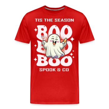 Halloween Ghost - Men's Premium Organic T-Shirt - red - Front - Damien (186cm)