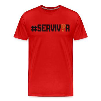 Funny Tennis Player Racket - Männer Premium Bio T-Shirt - Rot - Vorne - Damien (186cm)