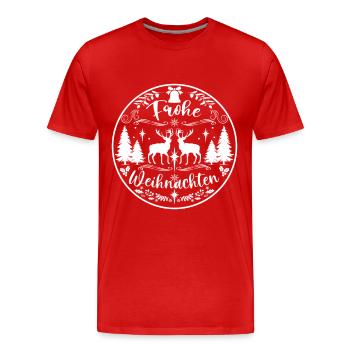 Frohe Weihnachten - Männer Premium Bio T-Shirt - Rot - Vorne - Damien (186cm)