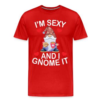 Sexy et je gnome ça - T-shirt bio Premium Homme - rouge - Devant - Damien (186cm)