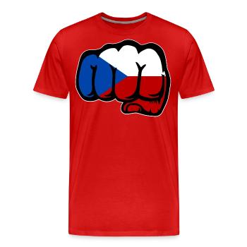 Drapeau de la République tchèque - T-shirt bio Premium Homme - rouge - Devant - Damien (186cm)