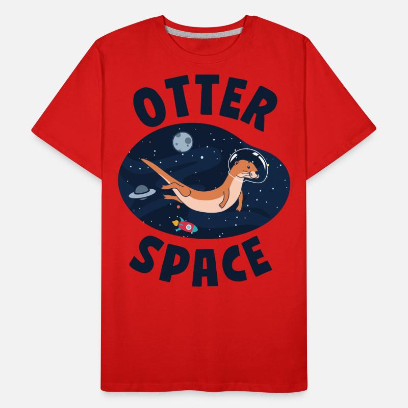 Otter Pun Space Science Astronaut Men's Premium Organic T-Shirt