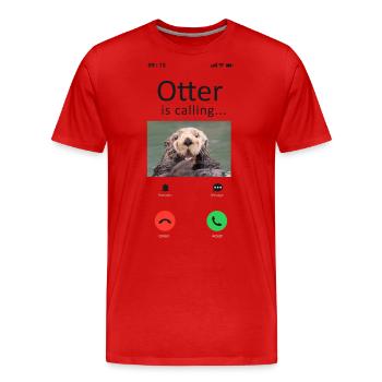 Otter Phone Display Otter Is - Männer Premium Bio T-Shirt - Rot - Vorne - Damien (186cm)