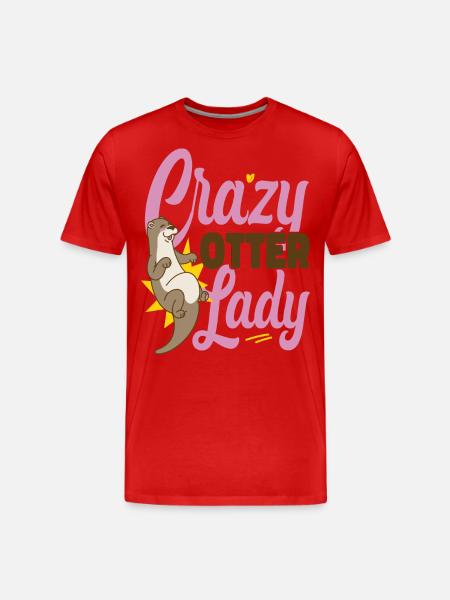Otter Crazy Otter Lady - Men's Premium Organic T-Shirt - red