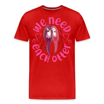 Otter Valentines Day Pun We Need - Men's Premium Organic T-Shirt - red - Front - Damien (186cm)