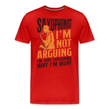 Saxophoniste Saxophoniste Je ne suis pas - T-shirt bio Premium Homme - rouge - Devant - Damien (186cm)