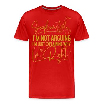 Saxophoniste Saxophoniste Je ne suis pas - T-shirt bio Premium Homme - rouge - Devant - Damien (186cm)