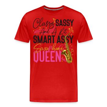 Saxophone Classy Sassy And A Bit - Men's Premium Organic T-Shirt - red - Front - Damien (186cm)