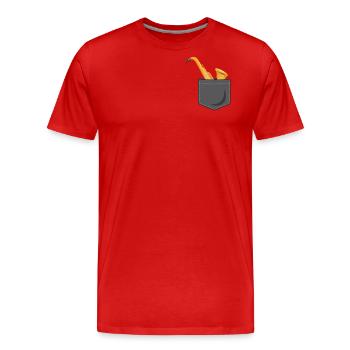 Saxophone Pocket - Männer Premium Bio T-Shirt - Rot - Vorne - Damien (186cm)