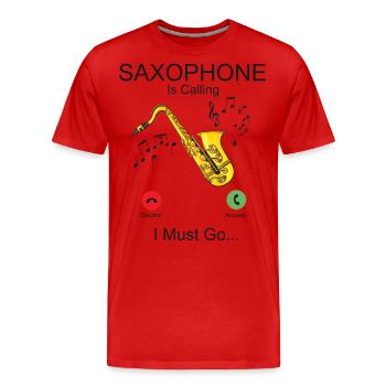 Saxophones Affichage de téléphone Saxophones - T-shirt bio Premium Homme - rouge - Devant - Damien (186cm)