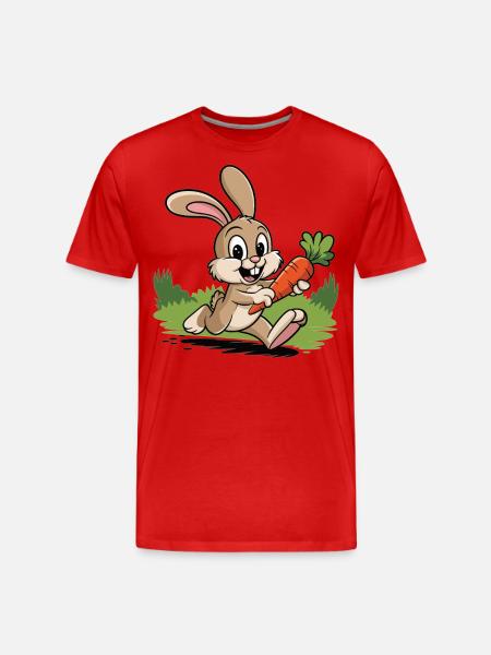 Quick bunny with carrot - Men's Premium Organic T-Shirt - red