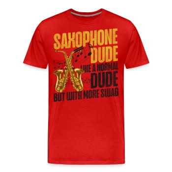 Saxophones Saxophones Dude Like A - Men's Premium Organic T-Shirt - red - Front - Damien (186cm)