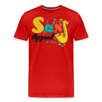 Saxophone Pun Sax Appeal - Männer Premium Bio T-Shirt - Rot - Vorne - Damien (186cm)