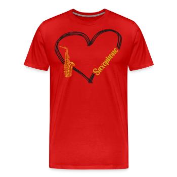 Saxophones Saxophones - Men's Premium Organic T-Shirt - red - Front - Damien (186cm)