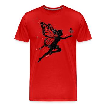 Elfe magique – Magie des fées au clair de lune - T-shirt bio Premium Homme - rouge - Devant - Damien (186cm)