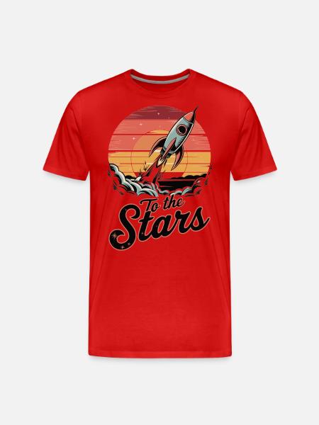 To the Stars – Rocket Launch - Men's Premium Organic T-Shirt - red
