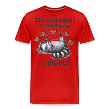 Raton laveur paresseux avec des papillons - T-shirt bio Premium Homme - rouge - Devant - Damien (186cm)
