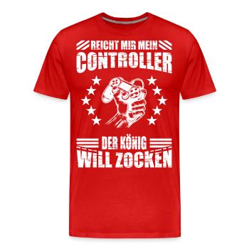Reicht mir mein Controller - Männer Premium Bio T-Shirt - Rot - Vorne - Damien (186cm)