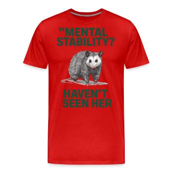 Chaos mit Stil – Opossum Look - Männer Premium Bio T-Shirt - Rot - Vorne - Damien (186cm)