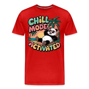 Entspannter Panda mit Sonnenbrille - Männer Premium Bio T-Shirt - Rot - Vorne - Damien (186cm)