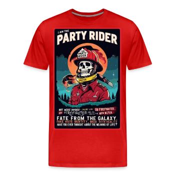 PARTY RIDER - Men's Premium Organic T-Shirt - red - Front - Damien (186cm)