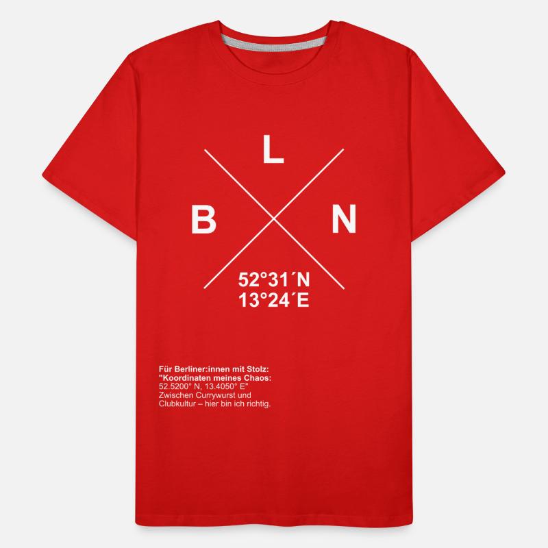 Coordonnées de Berlin – Mon chaos, ma maison T-shirt bio Premium Homme