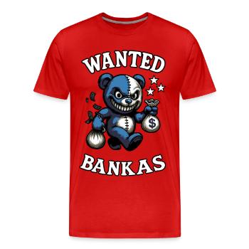 Wanted Bear - Men's Premium Organic T-Shirt - red - Front - Damien (186cm)