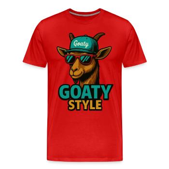 Style chèvre - T-shirt bio Premium Homme - rouge - Devant - Damien (186cm)