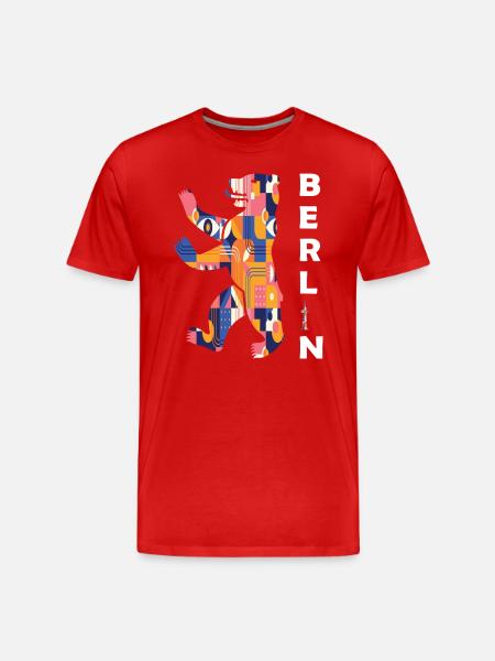 Berlin Bear - Men's Premium Organic T-Shirt - red