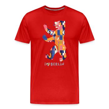 I Love Berlin Shirt - Berlin Bär Design - Men's Premium Organic T-Shirt - red - Front - Damien (186cm)