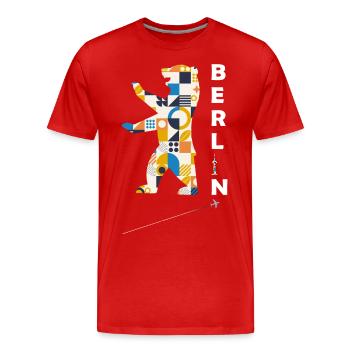 Berliner Bär Hauptstadt Deutschland - Männer Premium Bio T-Shirt - Rot - Vorne - Damien (186cm)